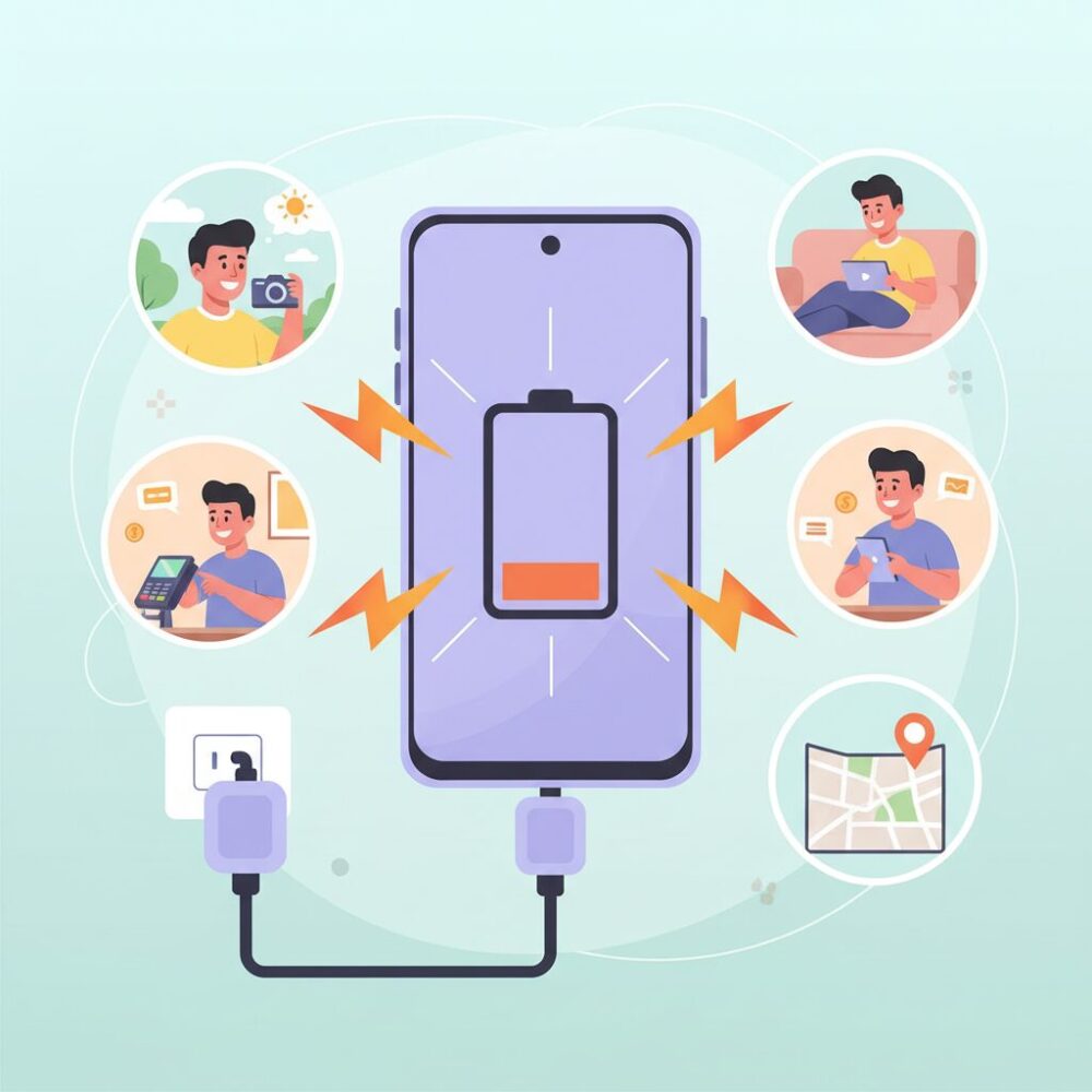 電池持ちと45W急速充電が日常をどう変えるか のイメージ