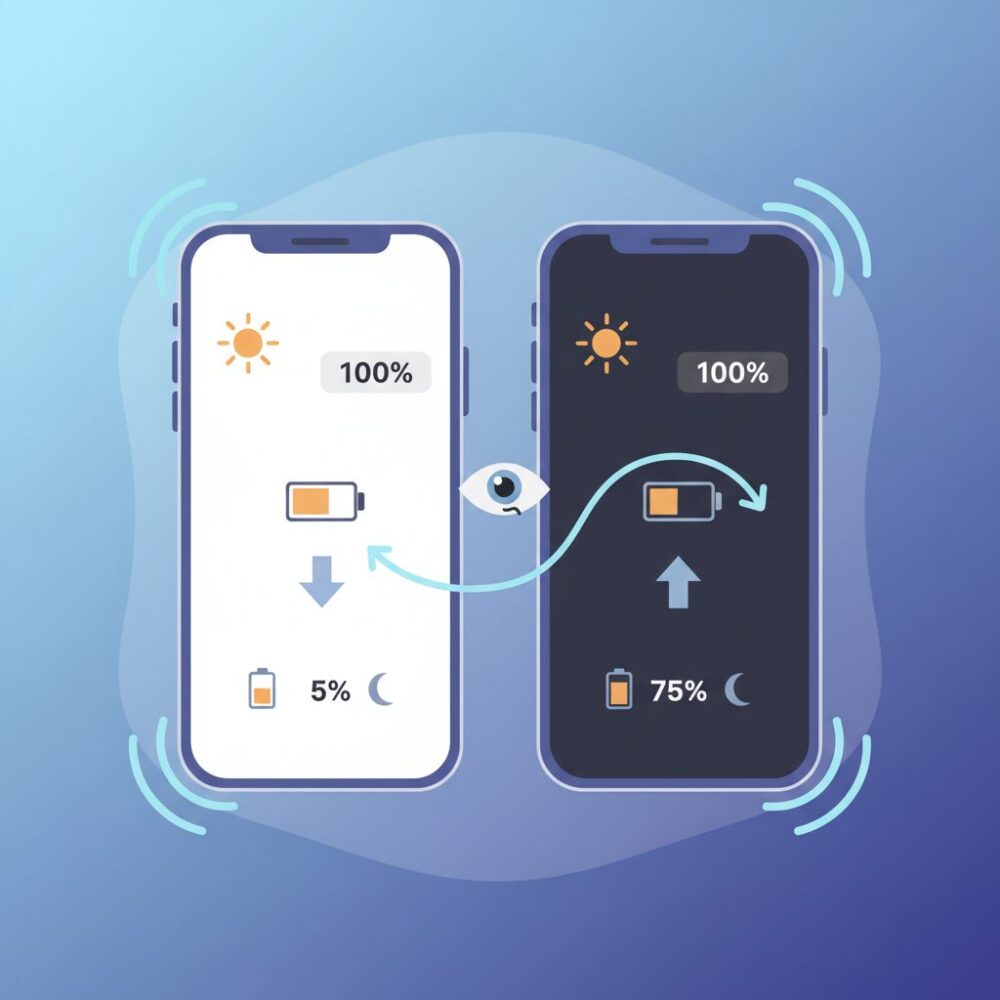 ダークモードとホワイトポイント低減は本当に効果があるのか のイメージ