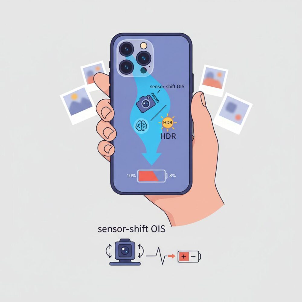 手ぶれ補正は電気を使う？センサーシフトOISの仕組み のイメージ