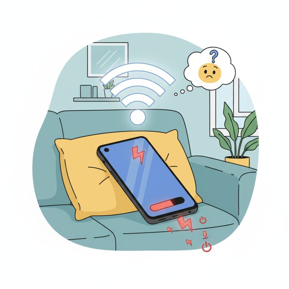 Wi‑Fi接続中でも電池が減る意外な仕組み のイメージ