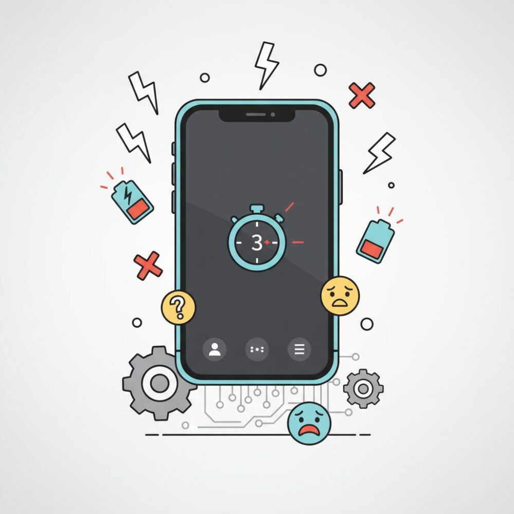 よくある再起動トラブルの症状パターン のイメージ