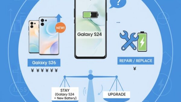 【2026年版】Galaxy S24はまだ使える？バッテリー交換か買い替えかをデータで判断する完全ガイド