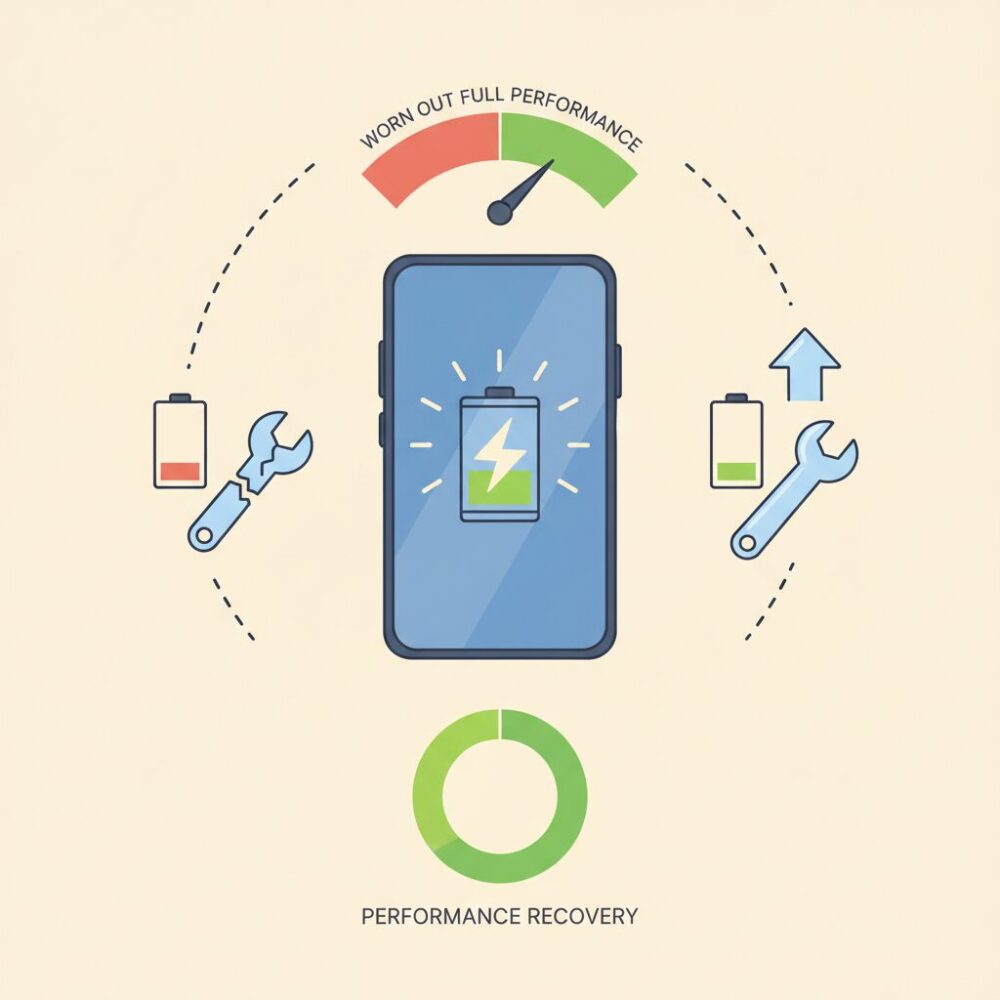 バッテリー交換でどこまで性能は回復するのか のイメージ