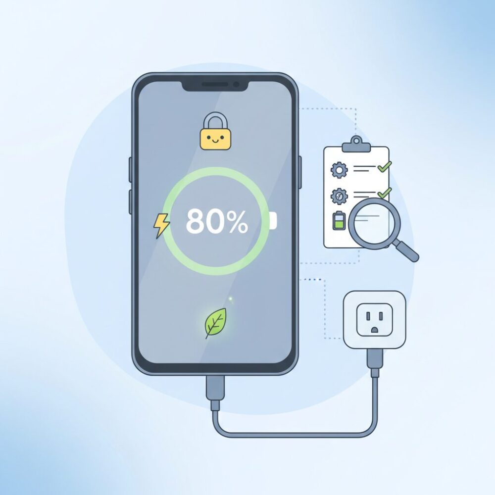 まず確認したい充電設定と表示アイコンのチェックポイント のイメージ