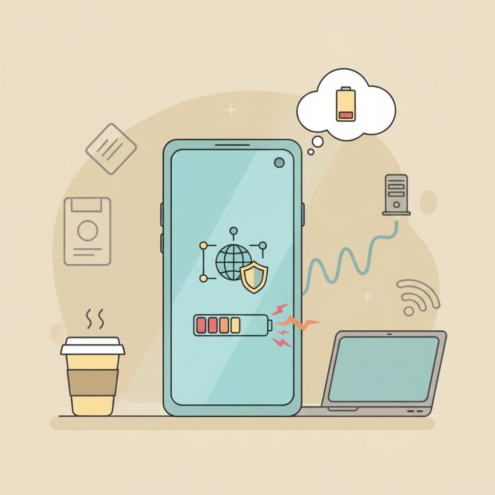 VPNを使うとバッテリーが減る本当の理由 のイメージ