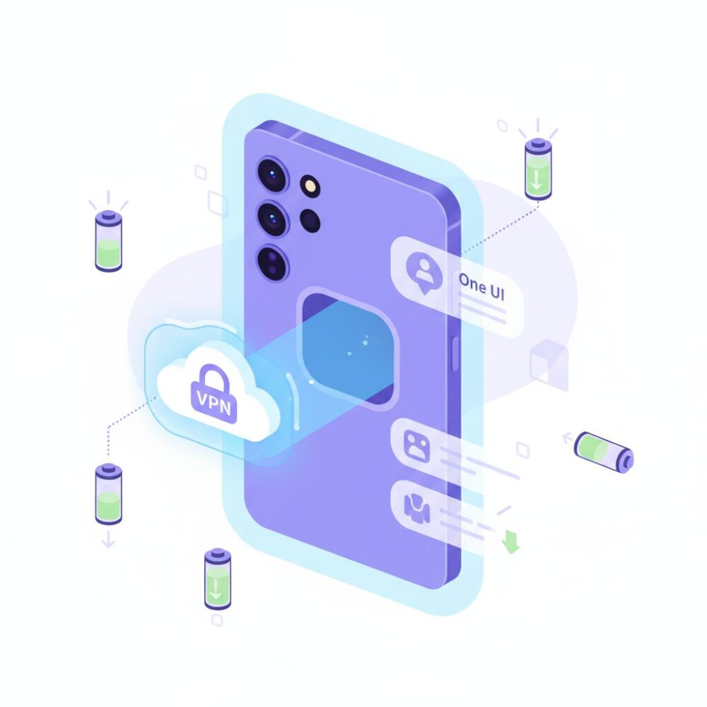 One UI環境がVPNの電池持ちに与える影響 のイメージ