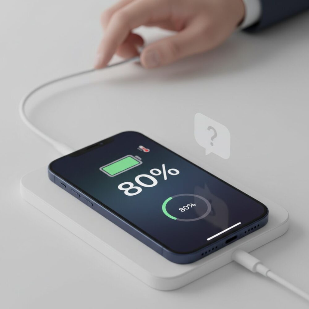 iPhone 14で80％充電を実践する際の現実的な問題 のイメージ