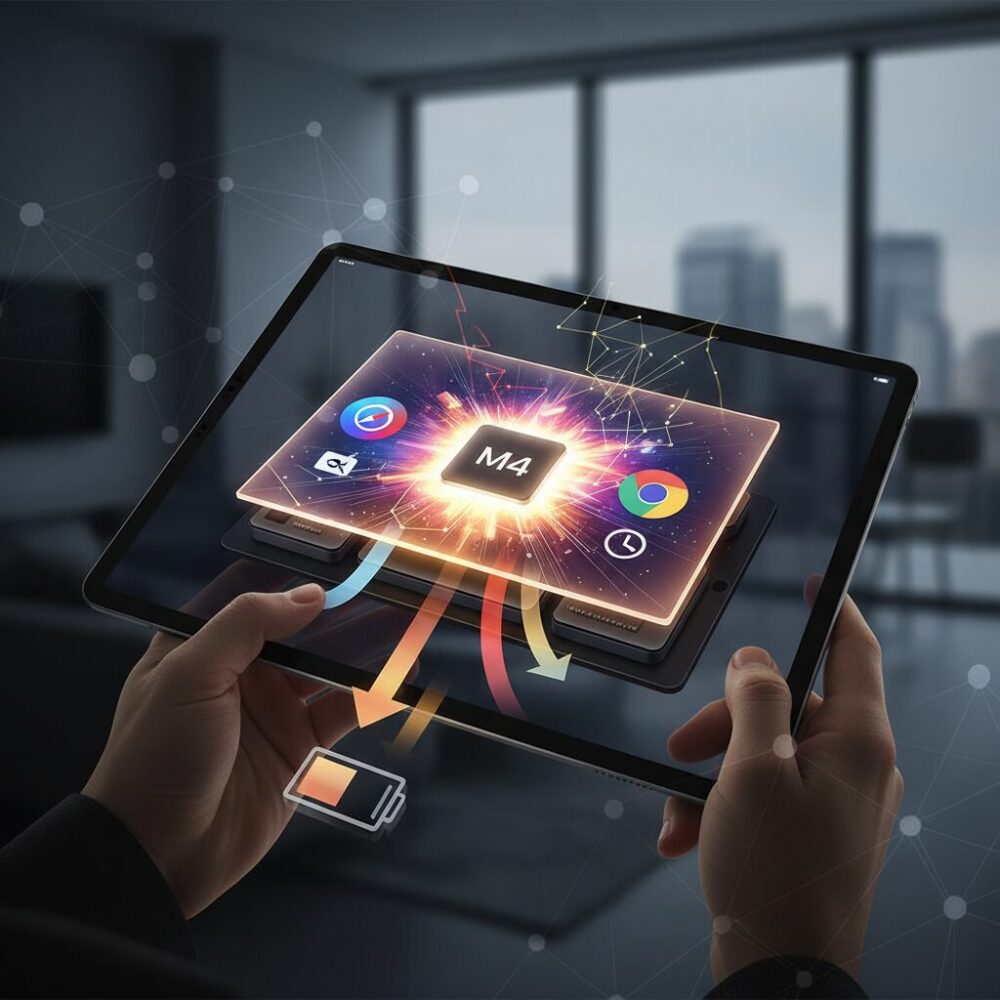 M4チップと有機ELディスプレイが電力消費に与える影響 のイメージ