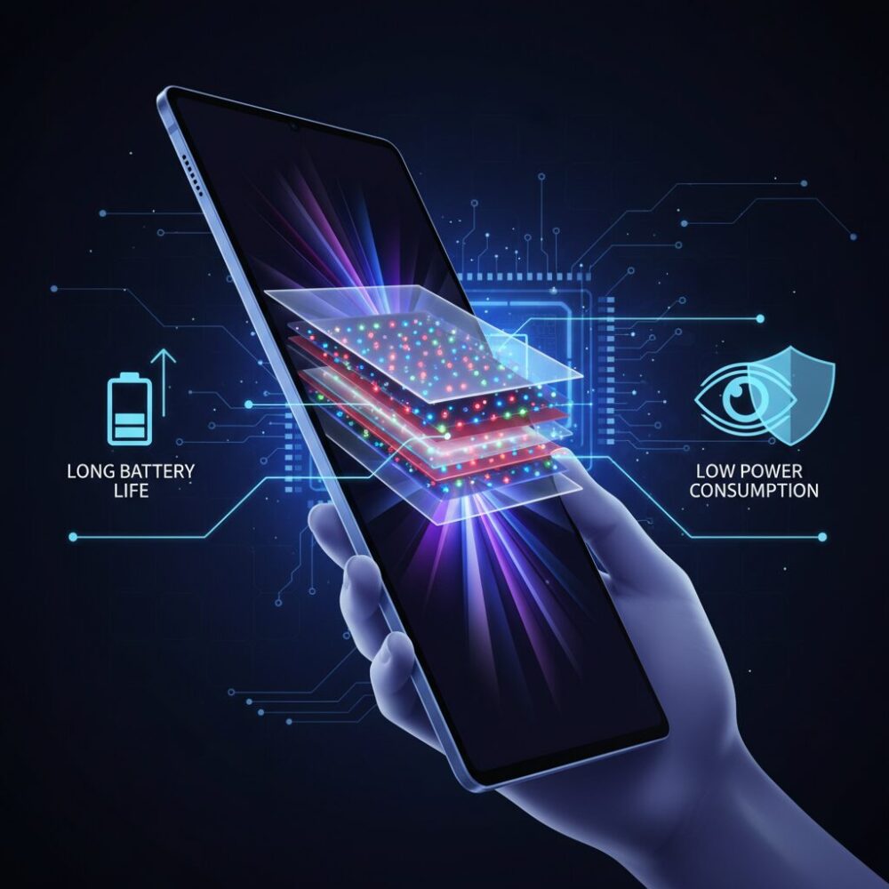 大画面でも省電力を実現する有機ELディスプレイの仕組み のイメージ