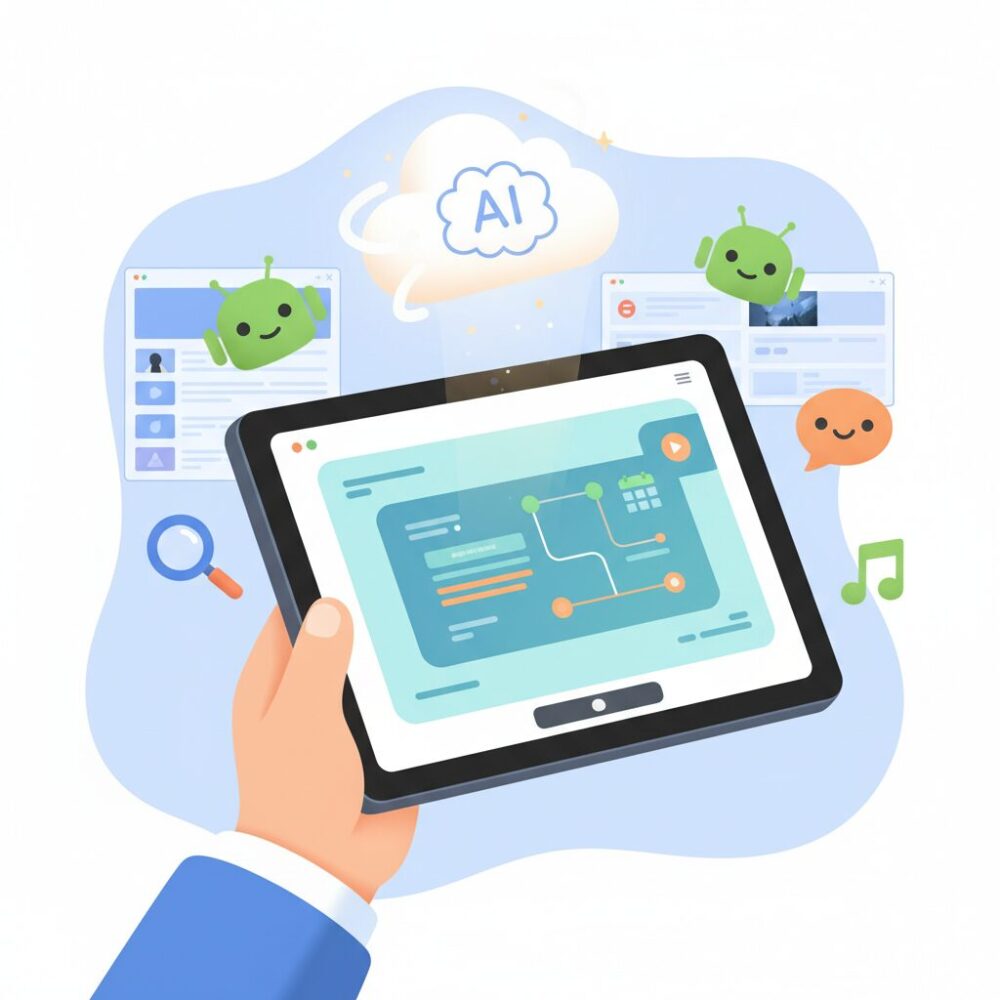 Androidの大画面対応とAI機能の進化 のイメージ