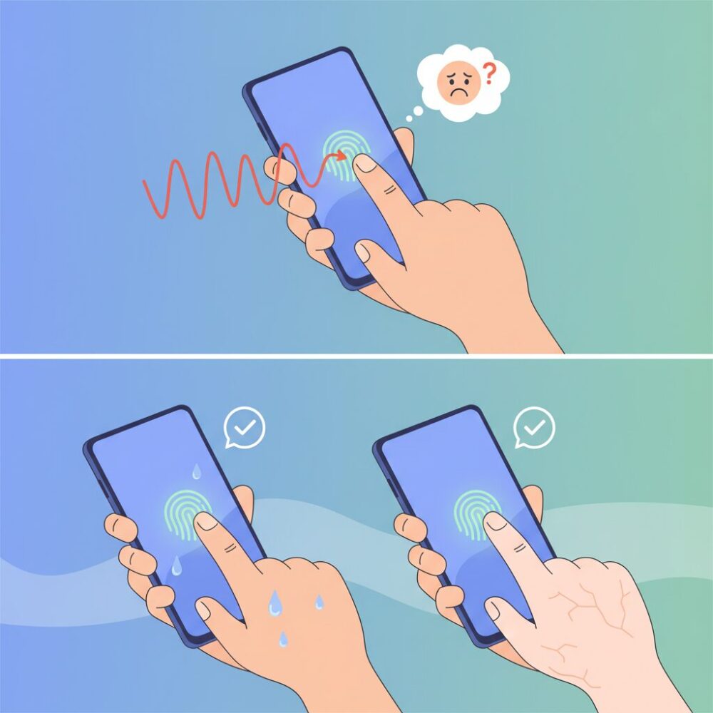 濡れた手や乾燥した指での認証はどこまで改善された？ のイメージ