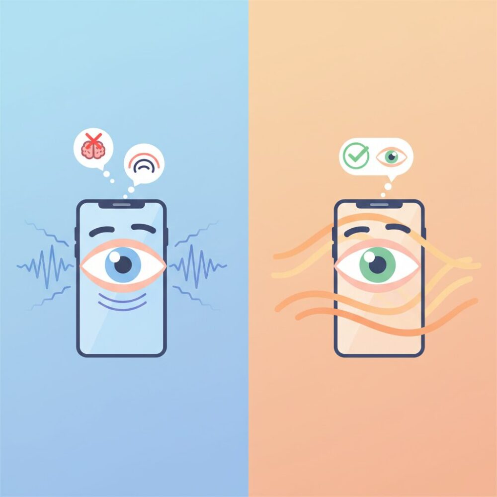 PWM調光とは？スマホの画面が目に与える影響 のイメージ