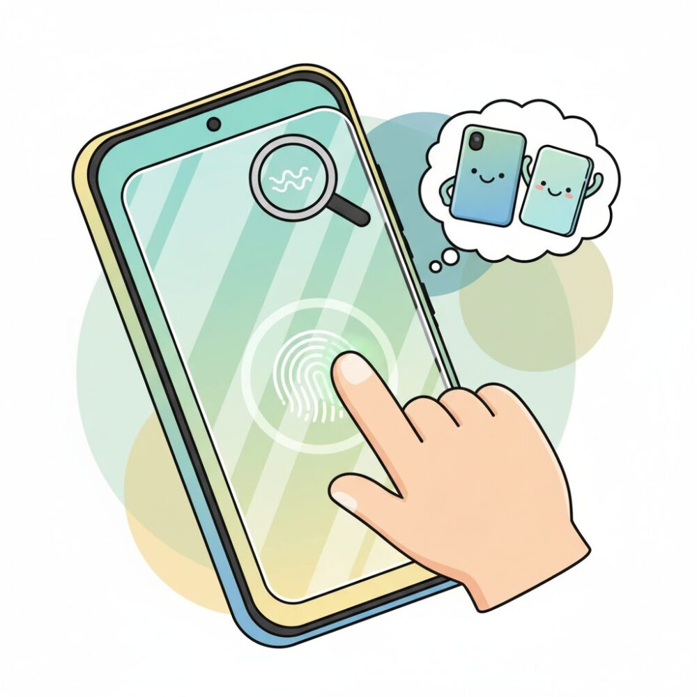 指紋認証と相性が良い画面保護フィルムの考え方 のイメージ