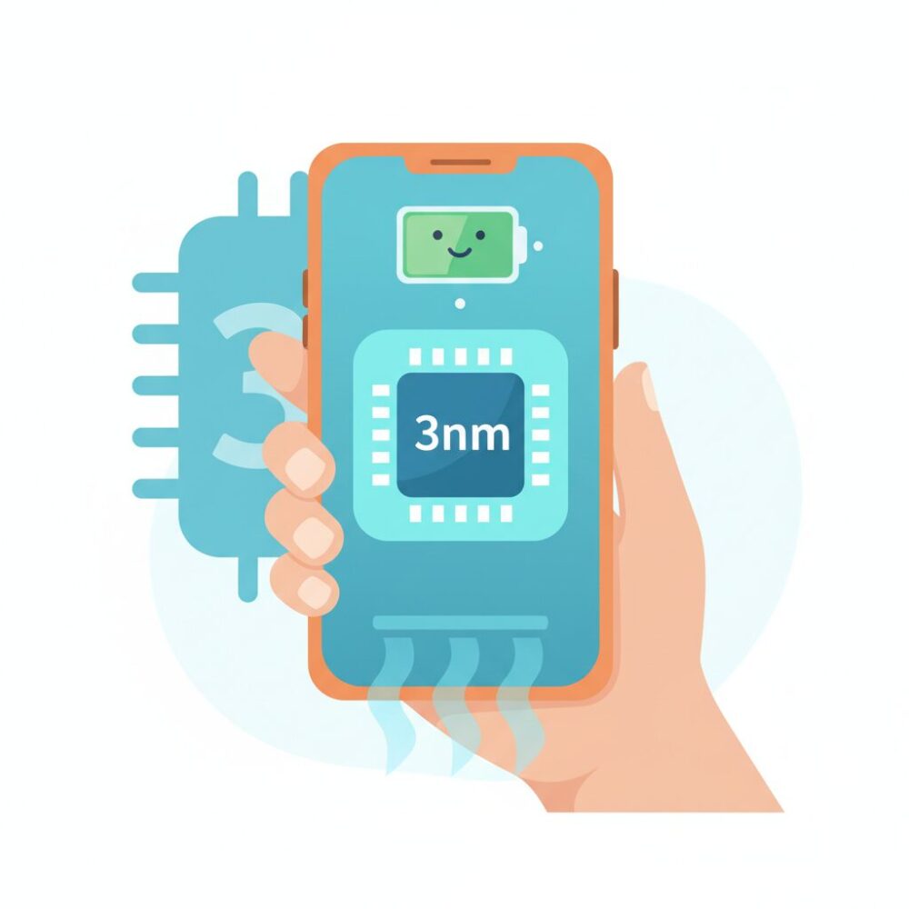 TSMC製3nmチップがもたらす発熱とバッテリー持ちの変化 のイメージ