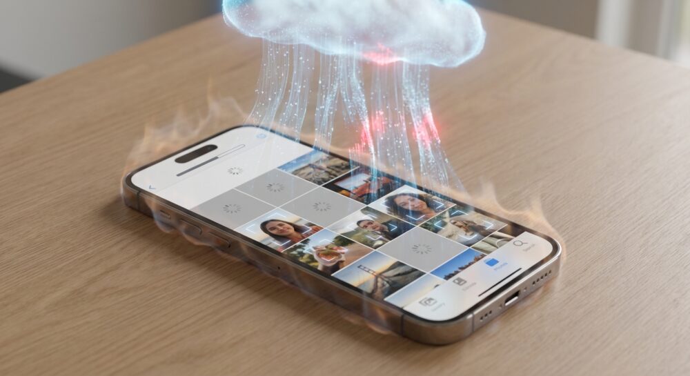 クラウド同期が終わらない仕組みと内部で起きている競合 のイメージ