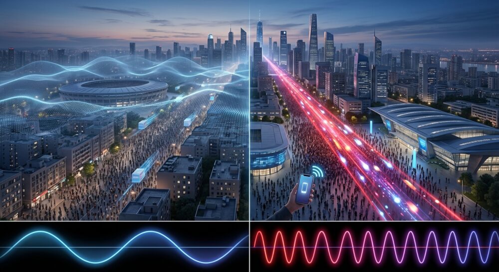 Sub-6とミリ波の違いをやさしく解説｜速度・遅延・混雑耐性の決定差 のイメージ