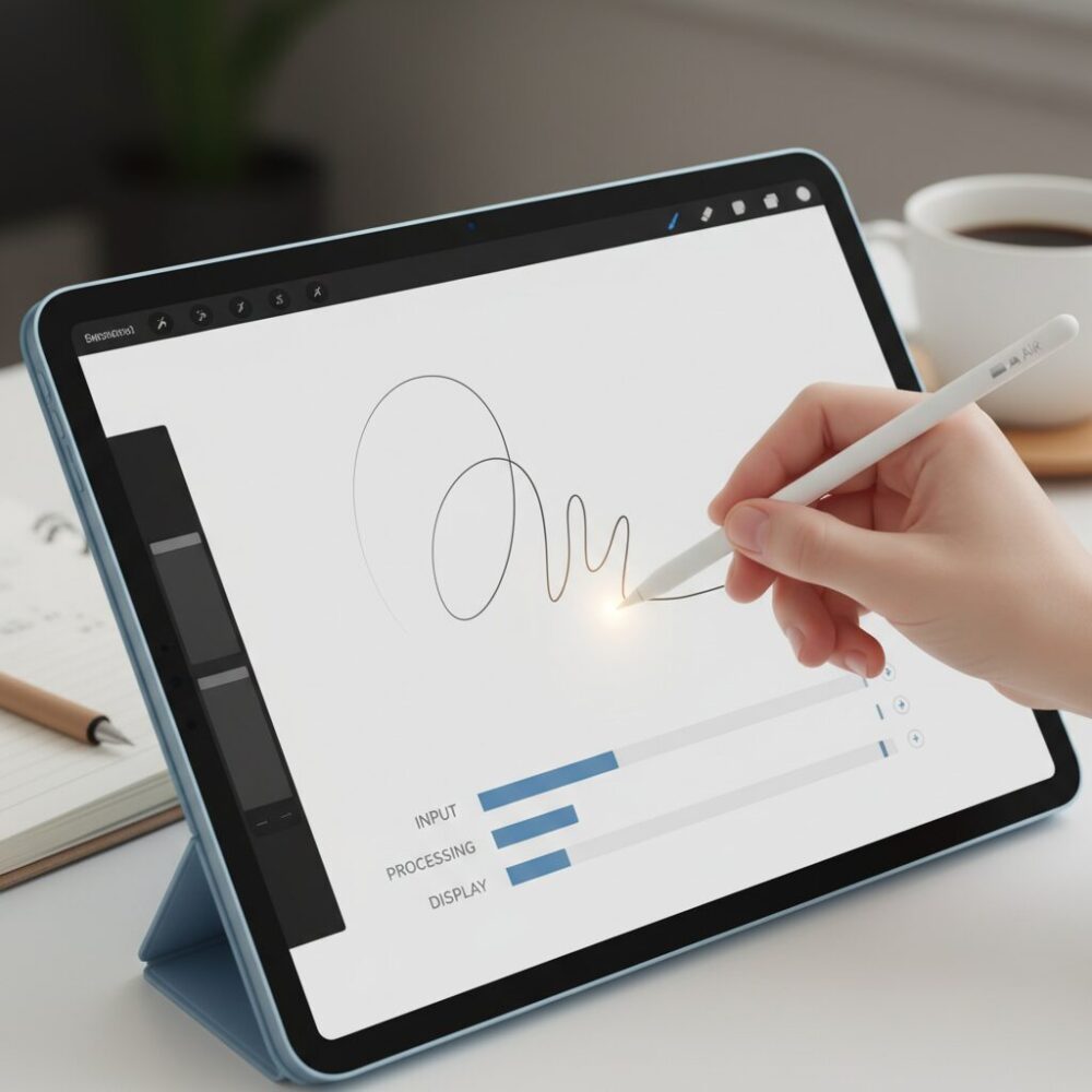 「手書きが遅い」と感じる正体とは？入力・処理・表示レイテンシの違い のイメージ
