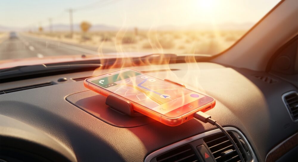 直射日光×充電×Android Autoが重なると何が起きる？熱のメカニズムをやさしく解説 のイメージ