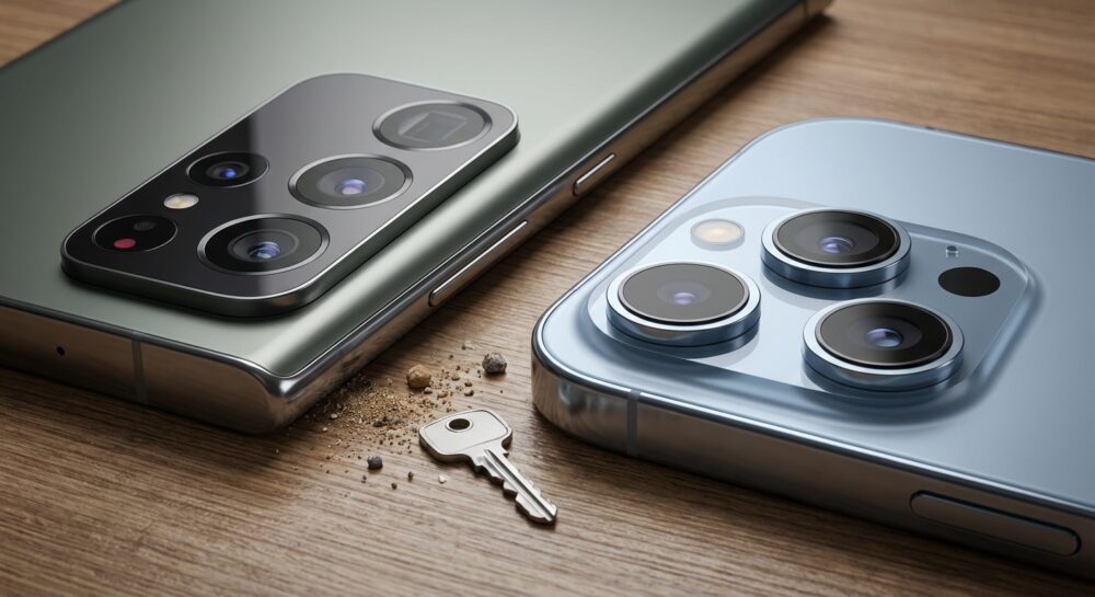 Galaxy S26 UltraとiPhone 17 Proのカメラ構造から見る衝撃リスク のイメージ