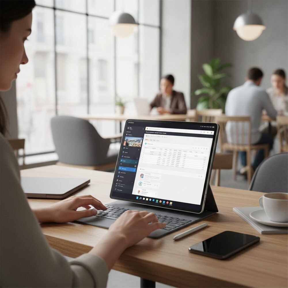 大画面・薄型ボディは作業しやすいのか のイメージ